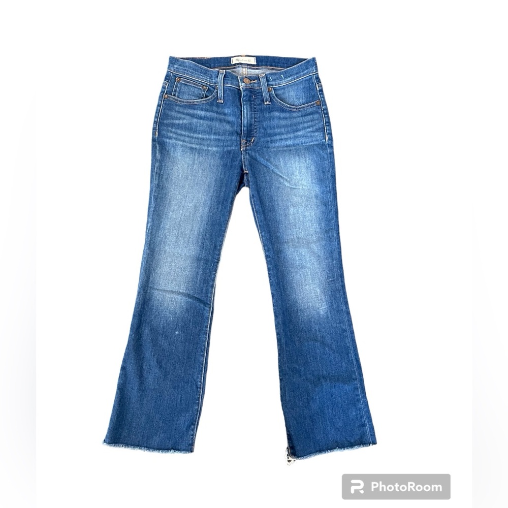 Madewell Jeans Women’s Cali Demi Boot Blue Denim Raw Hem 25P